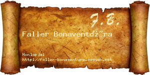 Faller Bonaventúra névjegykártya